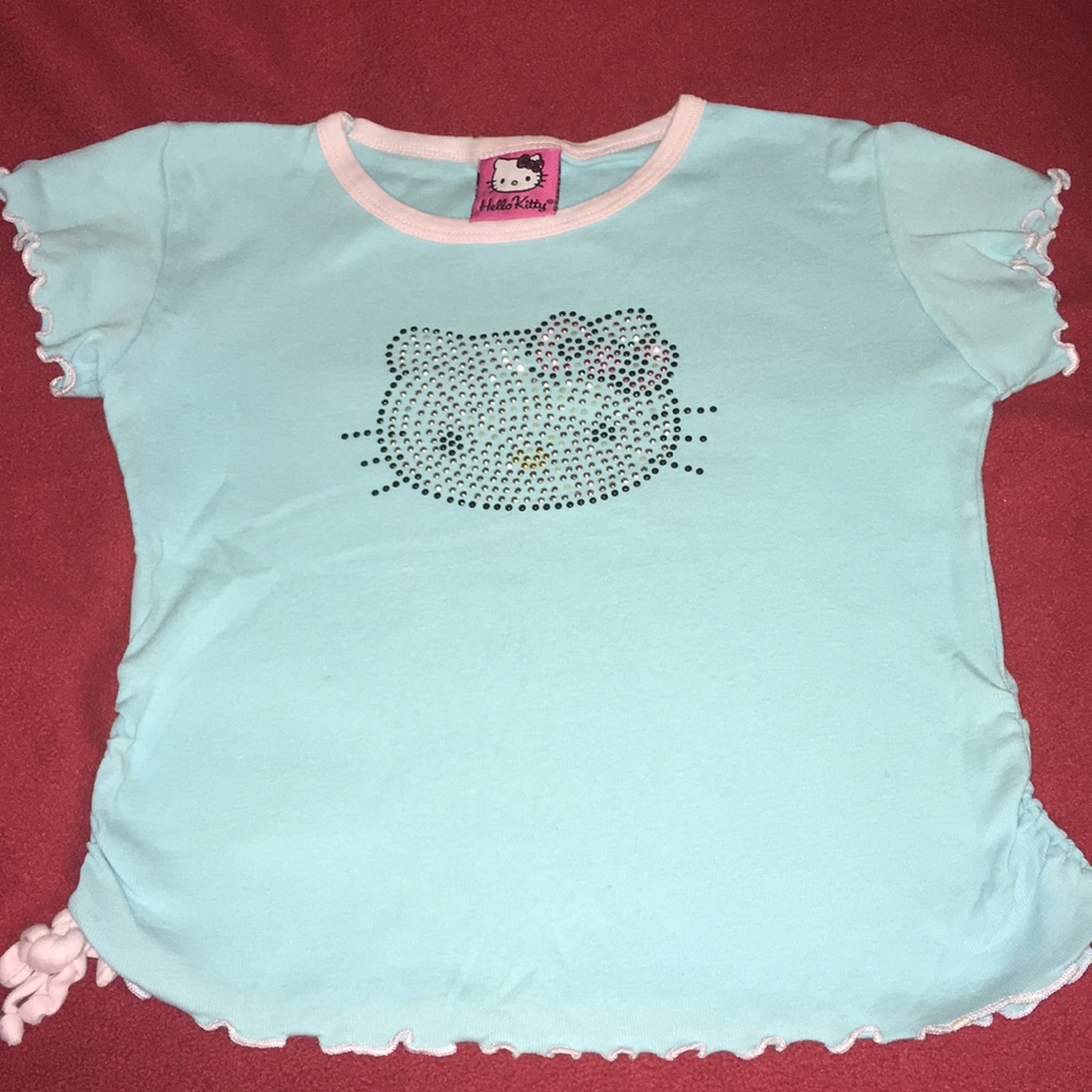 Hello Kitty Sanrio Size 6x Girls Short Sleeve Shirt With Side Ties